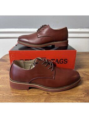Deer Stags Denny Boys Round Oxford Shoes in Dark Luggage Size 5.5 M Big Kid